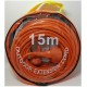 Prelungitor electric, PORTOCALIU, 15M tip cupla + fisa, 3 x 1.5 mm, IP44, max 2000W MX1643